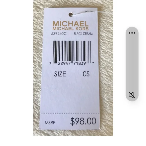 NWT~MICHAEL KORS SCARF, HAT & GLOVE SET BLACK/WHITE O/S - Picture 6 of 7